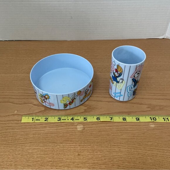 Vtg Betras Kids Mickey Mouse and Friends 3-Piece Dinnerware Set Sports 1993 New - Picture 11 of 11